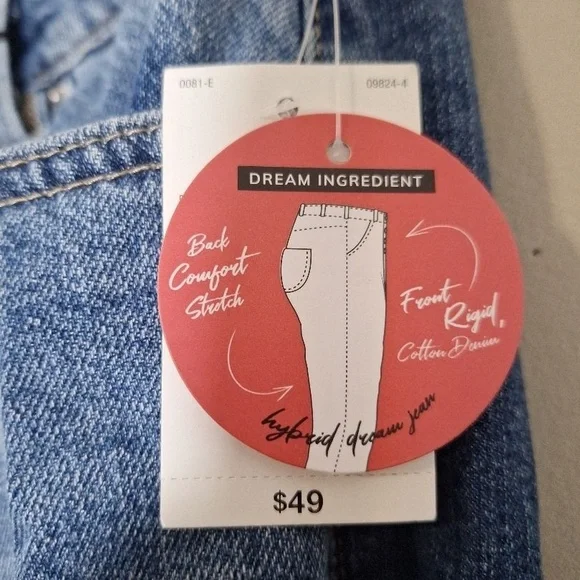 YMI DREAM Hybrud Denim Distressed Cuffed Mom Jeans Size 13/31 - Picture 7 of 10